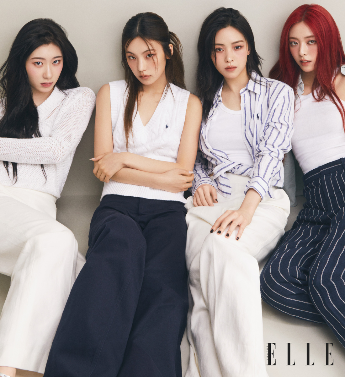 Yeji, Yuna, Ryujin and Chaeryeong of ITZY Are ELLE Singapore's June 2024 Cover Stars