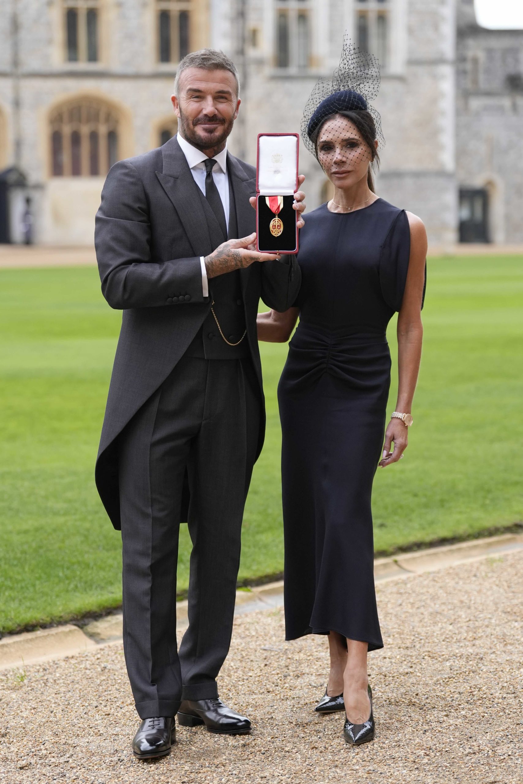 David Beckham Receives Long-Awaited Knighthood Wearing Victoria Beckham’s First Men’s Design
