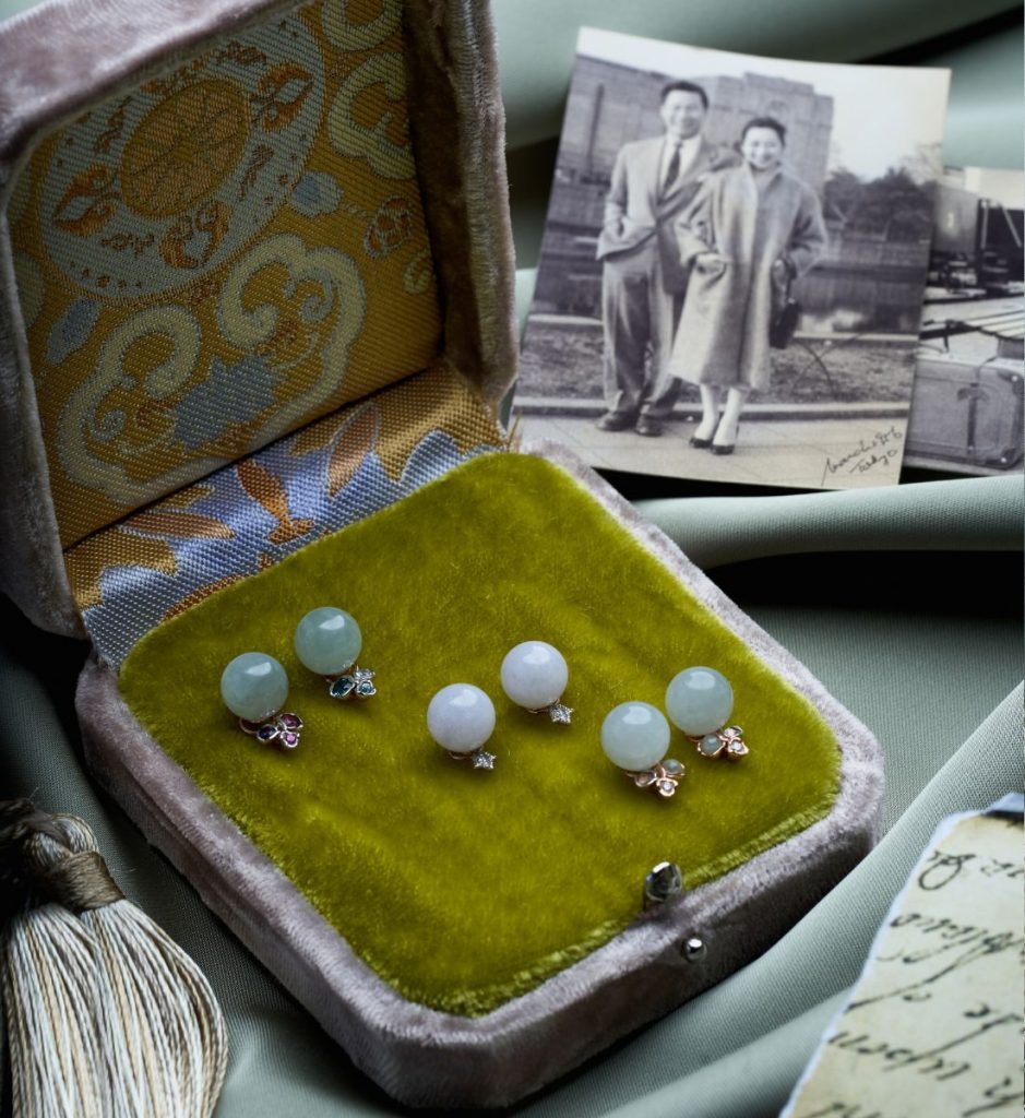 Classic 8mm ear studs with Estate Library Sequels charms