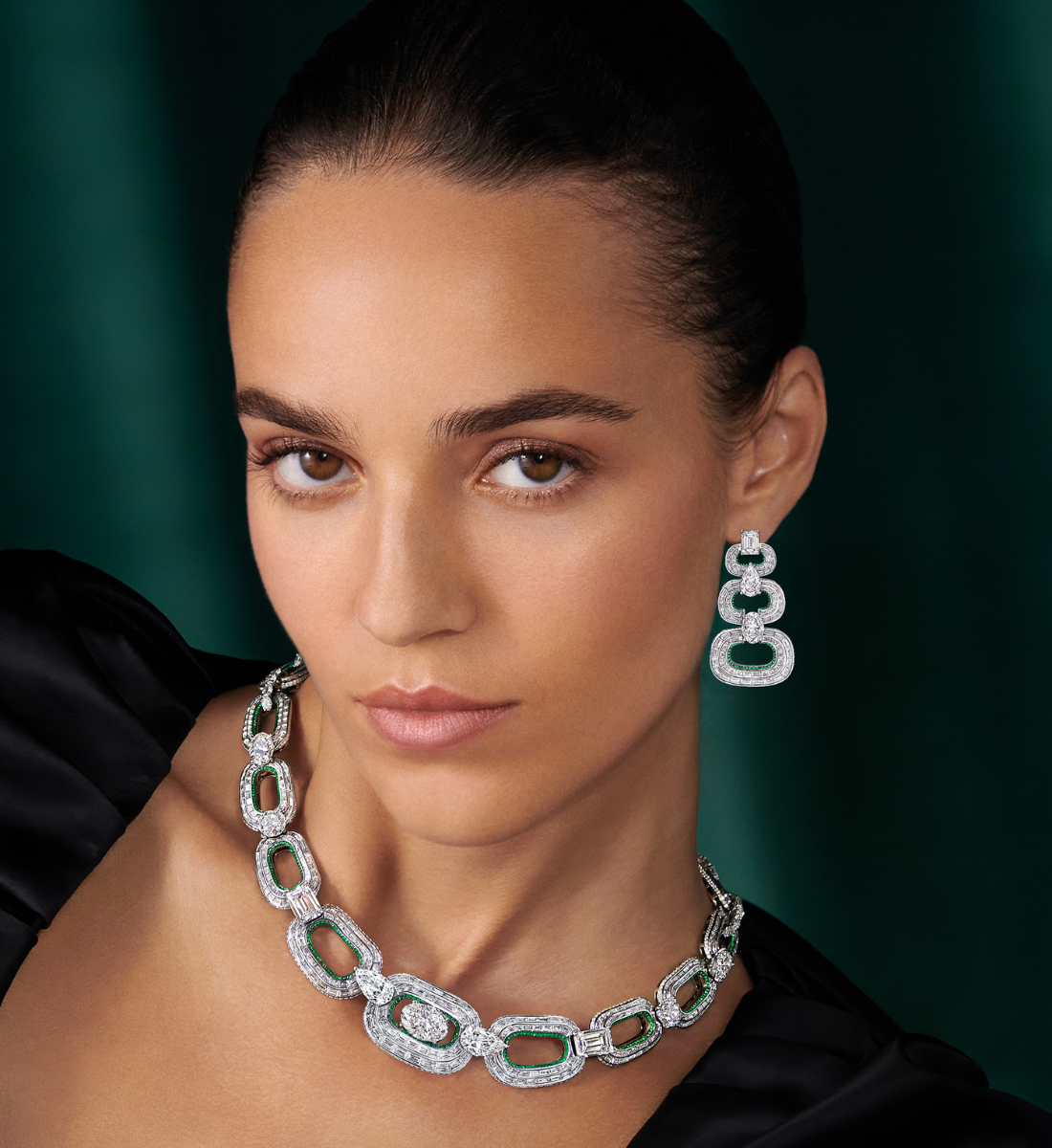 Graff Multi-shape necklace and earrings