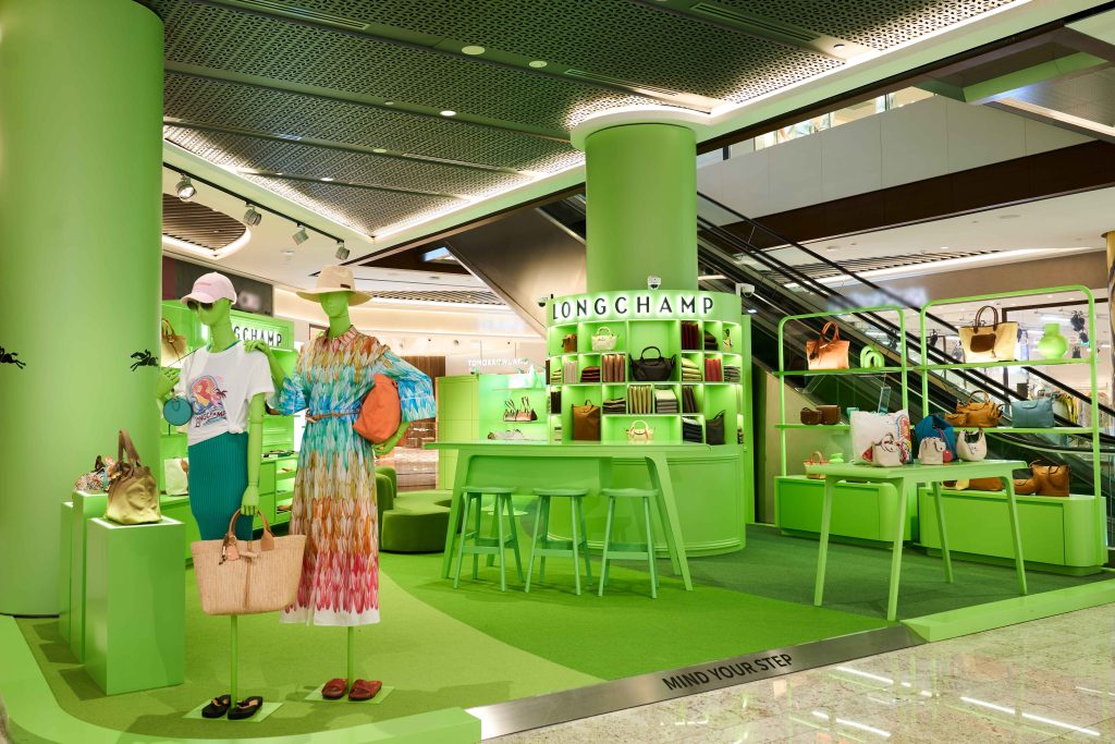 Longchamp Opens An All-Green Boutique In Raffles City