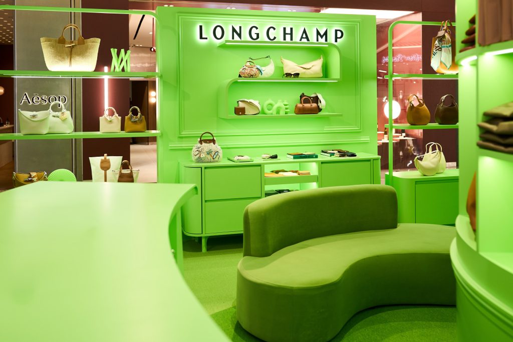 Longchamp Opens An All-Green Boutique In Raffles City