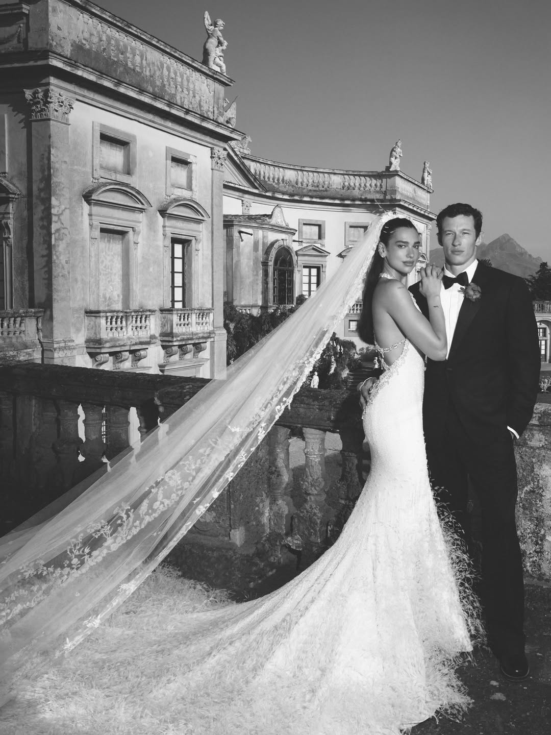 Dua Lipa & Callum Turner Wear Custom Chanel & Louis Vuitton On Their Wedding Day