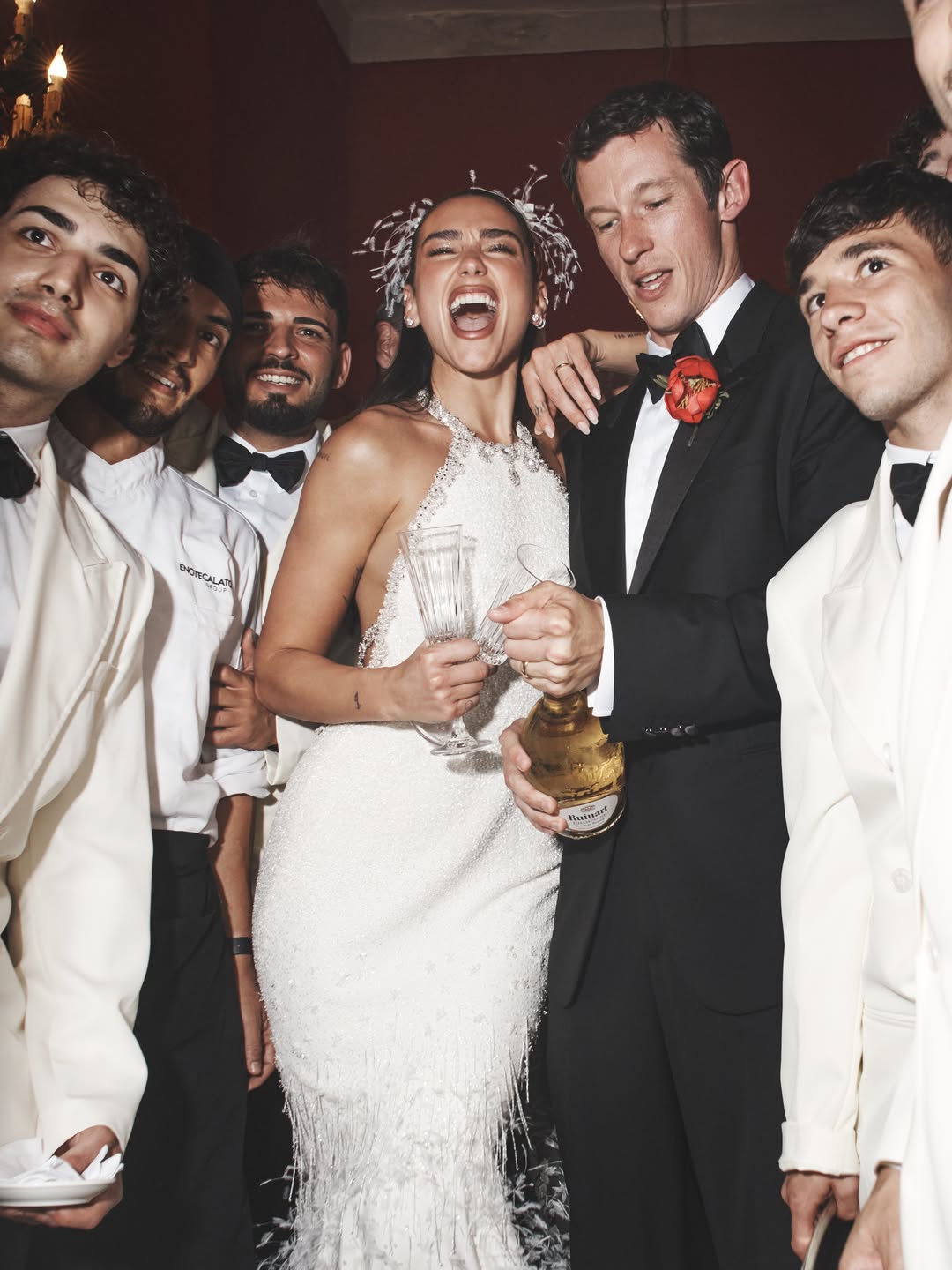 Dua Lipa & Callum Turner Wear Custom Chanel & Louis Vuitton On Their Wedding Day